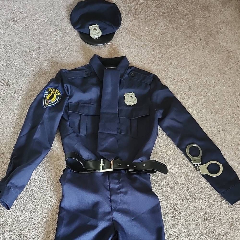 Blue and Black Halloween Police Officer Costume